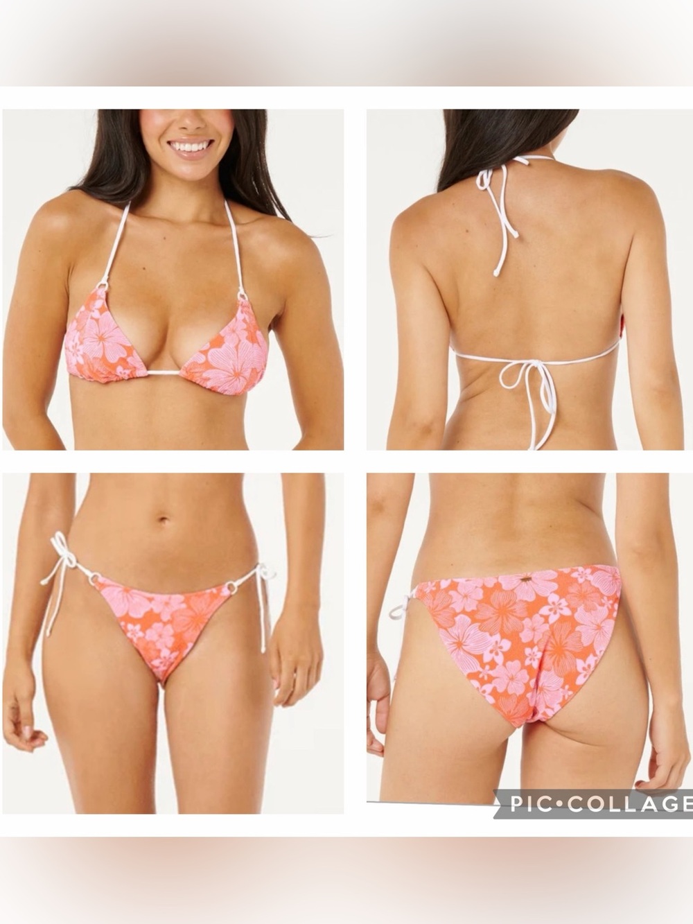 RIPCURL ALOHA STATE SLIDING TRI BIKINI TOP & Aloha State Full  Bikini Bottom, M